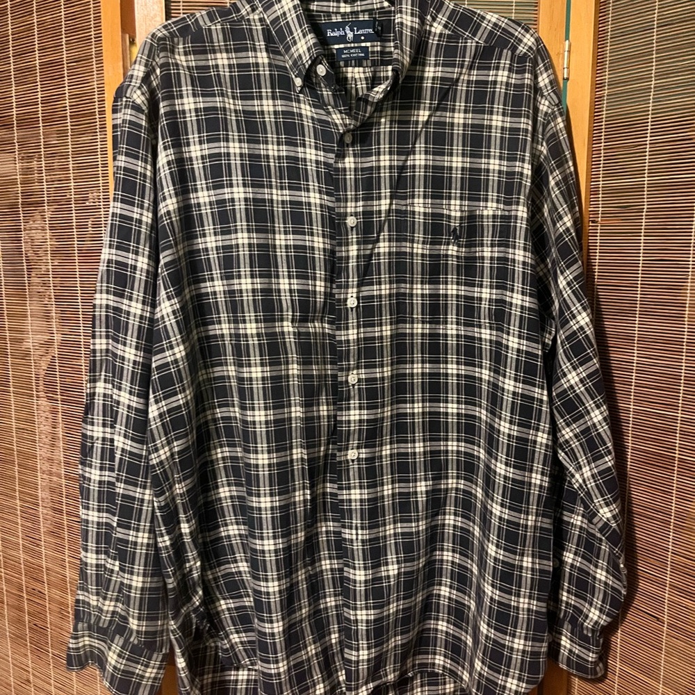Ralph Lauren Men's Black Plaid Shirt